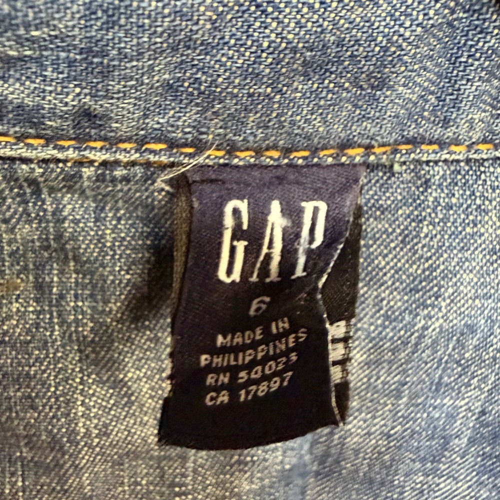 Gap Womens Denim Shirtdress Blue Long Sleeve Button Front Belted Size 6 - Picture 5 of 8
